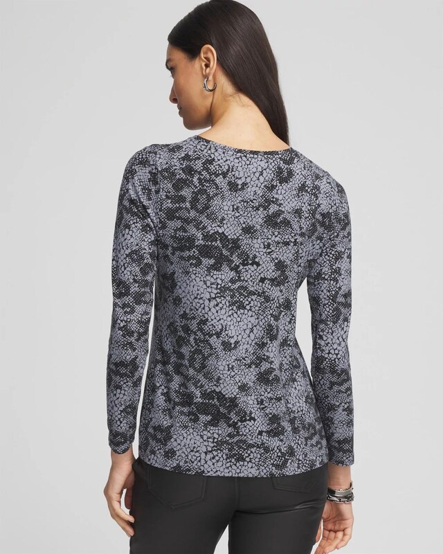 Touch of Cool Snake Print Layering Tee - image 3